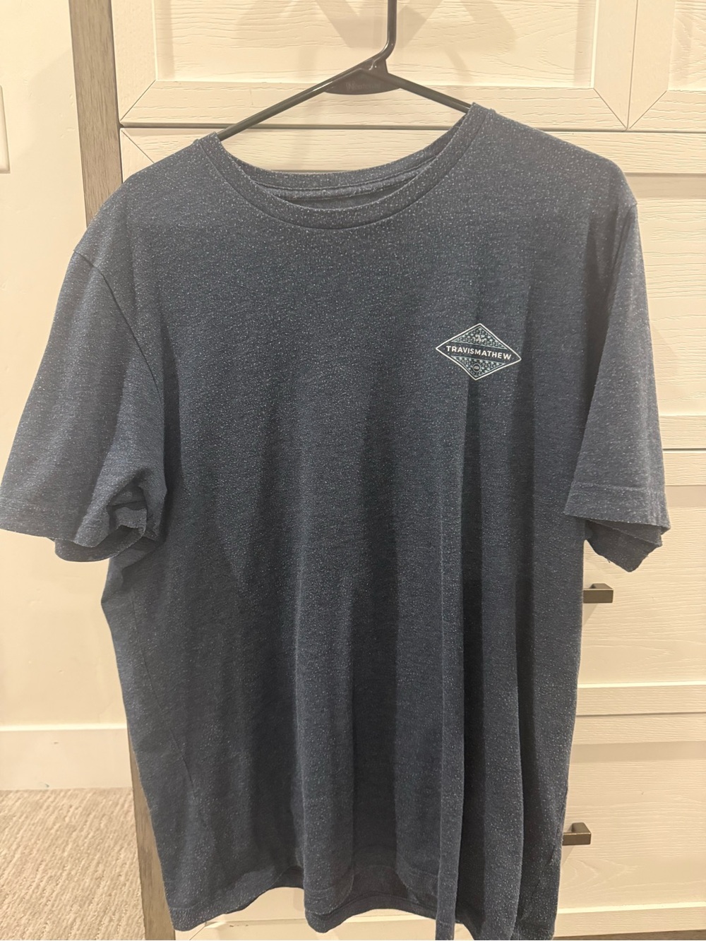 Travis Mathew Navy Heather Short-Sleeve Logo Tee